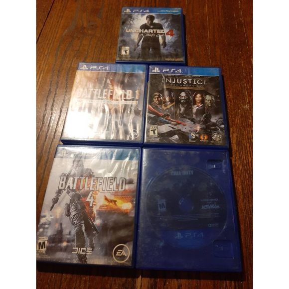 Play Station 4 Other - Lot 4 Play Station 4 PS4 Games Fighting Games Call Duty Battlefield Uncharted